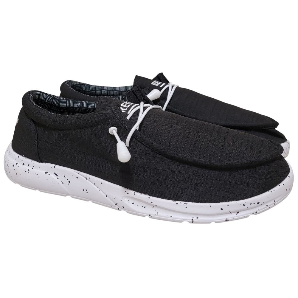 Reef Men Cushion Coast TX Slip On Moc Toe Sneakers Size US 9 Black White